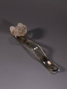 QUARTZ CRYSTAL CARVED RUYI: Length 19.7 cm / Width 5.4 cm / Thickness 3.5 cm