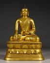 GILT BRONZE CAST SAKYAMUNI BUDDHA STATUE
