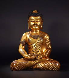 GILT BRONZE CAST VAIROCANA BUDDHA STATUE