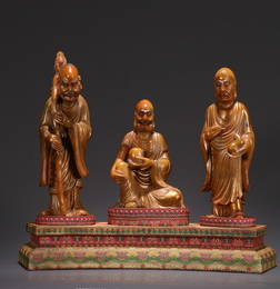 SET OF TIANHUANG STONE ARHAT BUDDHA STATUES