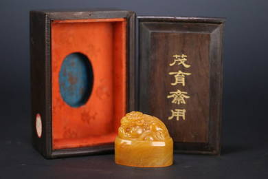 TIANHUANG STONE CARVED BEAST SEAL
