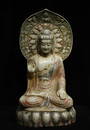 WHITE MARBLE CARVED SAKYAMUNI BUDDHA STATUE