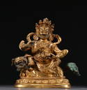GILT BRONZE CAST JAMBHALA BUDDHA STATUE