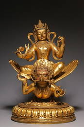 GILT BRONZE CAST VAIROCANA BUDDHA STATUE