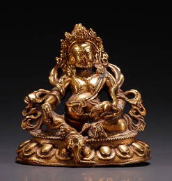 GILT BRONZE CAST JAMBHALA BUDDHA PENDANT