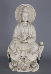 DEHUA WHITE PROCELAIN CARVED GUANYIN BUDDHA STATUE