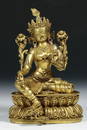 GILT BRONZE CAST TARA BUDDHA STATUE