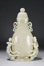 HETIAN JADE CARVED FIGURE PATTERN VASE