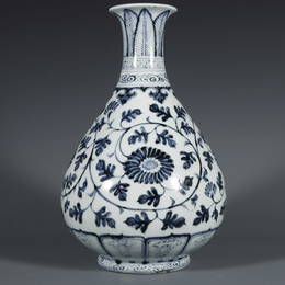 BLUE&WHITE GLAZE FLOWER&LOTUS PATTERN VASE