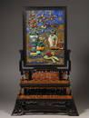 QIANLONG MARK LAPIS LAZULI INLAID GEM ELEPHANT SCREEN