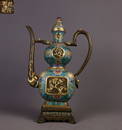 GILT COPPER CLOISONNE PLUM&BAMBOO&DRAGON PATTERN POT