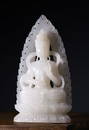 HETIAN WHITE JADE CARVED GUANYIN BUDDHA STATUE