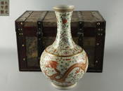 GUANGXU MARK FAMILLE ROSE GLAZE DRAGON&PHOENIX VASE