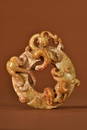 ANTIQUE JADE CARVED DRAGON PATTERN BI