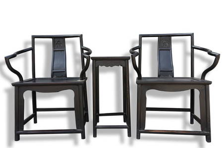 ZITAN WOOD CARVED CHAIRS AND DESK