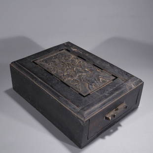 SET OF BEAST PATTERN INK STICKS WITH WOOD BOX: Box Length 23 cm / Width 17 cm / Thickness 7.5 cm ; Ink stick Length 7.6 cm / Width 1.8 cm / Thickness 0.9 cm / Weight 17 g ), (Box L 9.1 in / W 6.7 in / H 3 in ; Ink stick L 3 in / W 0.7 in /