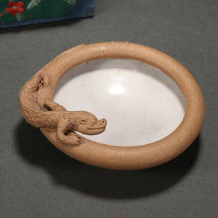 ZISHA DRAGON PATTERN BRUSH WASHER: Height 3.5 cm / Length 9 cm / Width 8.2 cm /, (H 1.4 in / L 3.5 in / W 3.2 in ), For more detailed description of this item please leave message to us or contact us at Email: