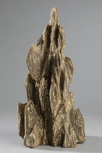 CHENXIANG WOOD CARVED MOUNTAIN ORNAMENT: Height 13 cm / Width 11.5 cm, (H 5.1 in / W 4.5 in), For more detailed description of this item please leave message to us or contact us at Email: info@empireauctioninc.com / www.empireauctioninc.com/