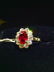 NATURAL UNHEATED RUBY & DIAMOND PLATINUM RING - 2