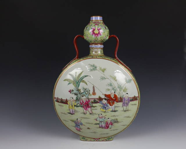 QING QIANLONG MARK DOUBLEGOURD MOON FLASK VASE Sep 25, 2016 Empire