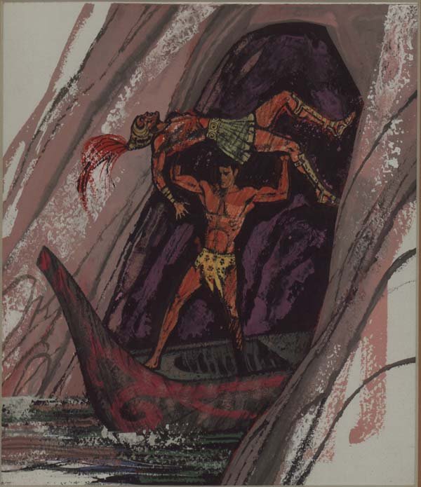 Powers Tarzan Forbdn City cover original comic art - 2