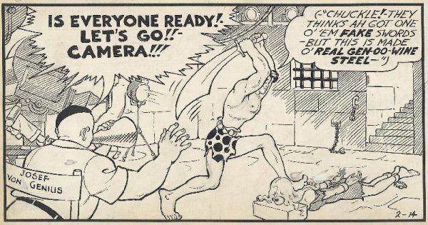 Capp Li'l Abner daily 2/14/42 original comic art: Al Capp, Li'l Abner daily, 2/14/42, 6"x22".
