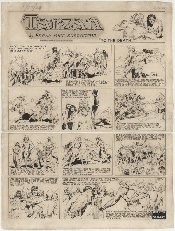 Foster Tarzan Sunday 10/22/33 original comic art