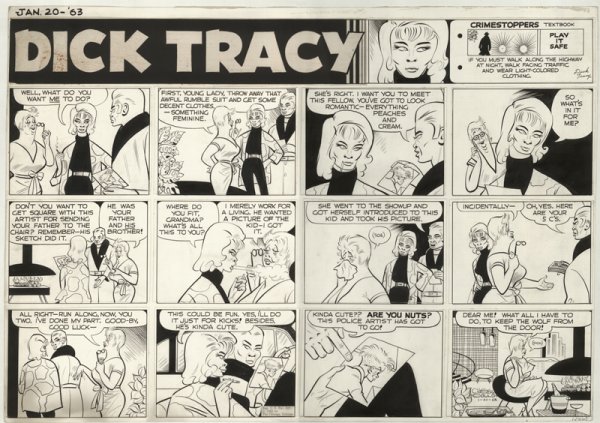 Gould Dick Tracy Sunday 1/20/63 original art
