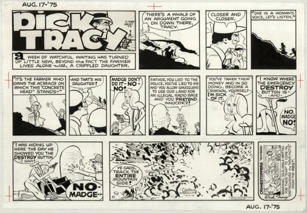 Gould Dick Tracy Sunday 8/17/75 original art