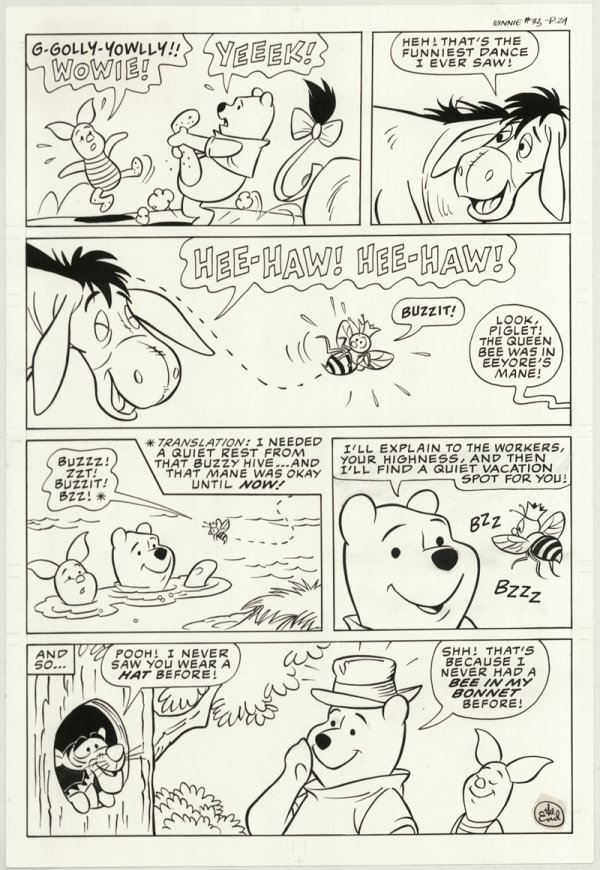 Disney Winnie the Pooh #33 8 pgs 1984 original art - 8