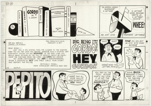 Arriola Gordo Sunday 2/3/57 original comic art