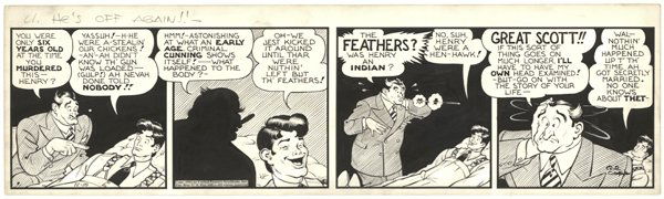 Al Capp Li'l Abner daily 12/18/41 comic art: Al Capp, Li'l Abner daily, 12/18/41, 5 1/2"x22".
