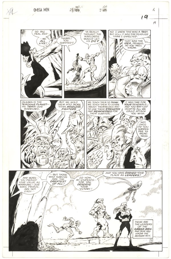 Kevin O'Neil Omega Men #24 comic art 1985