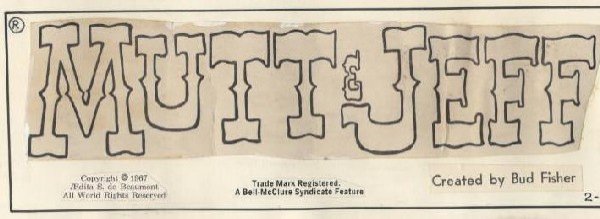 Smith Mutt & Jeff Sunday header original comic art