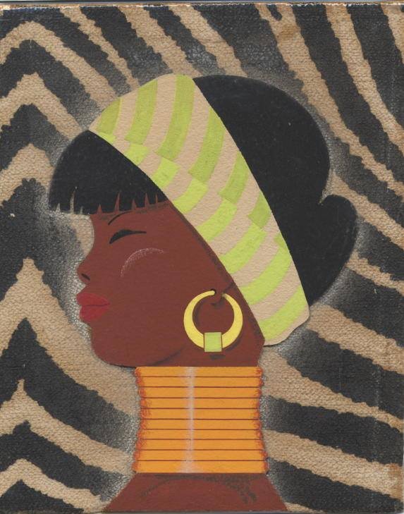 Nubian on poster board original comic art