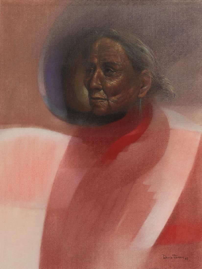 David Johns | Wrapped in Red: Artist: David Johns | b. 1948 | Wrapped in Red Title: Wrapped in Red Signed: l/r David Johns 83 Medium: Pastel on paper Dimensions: 24 by 18 inches no reserve