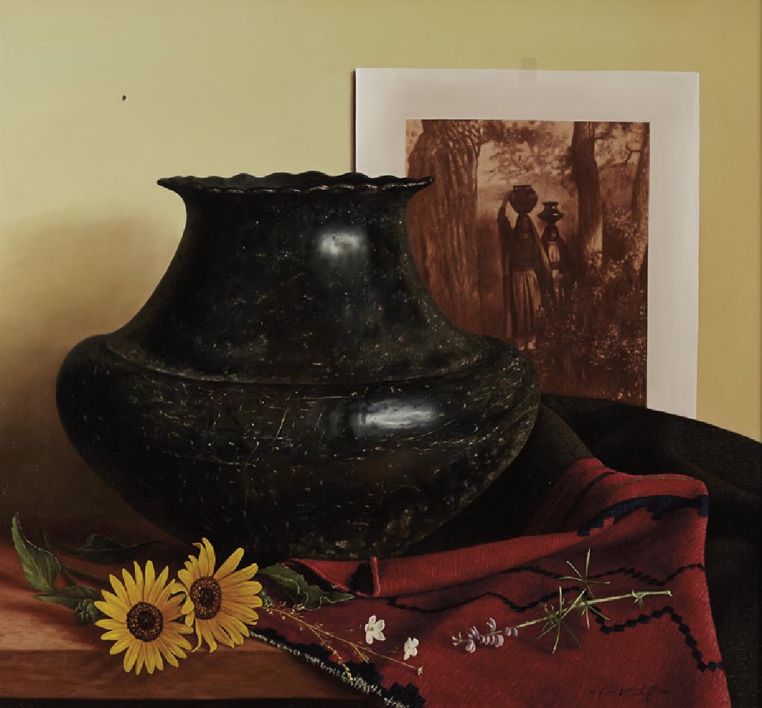 William Acheff | Summer Blossoms: Artist: William Acheff | b. 1947 AOA, NAWA | Summer Blossoms Title: Summer Blossoms Signed: l/r Â© Wm. Acheff 1980 Medium: Oil on linen Dimensions: 22 by 24 inches