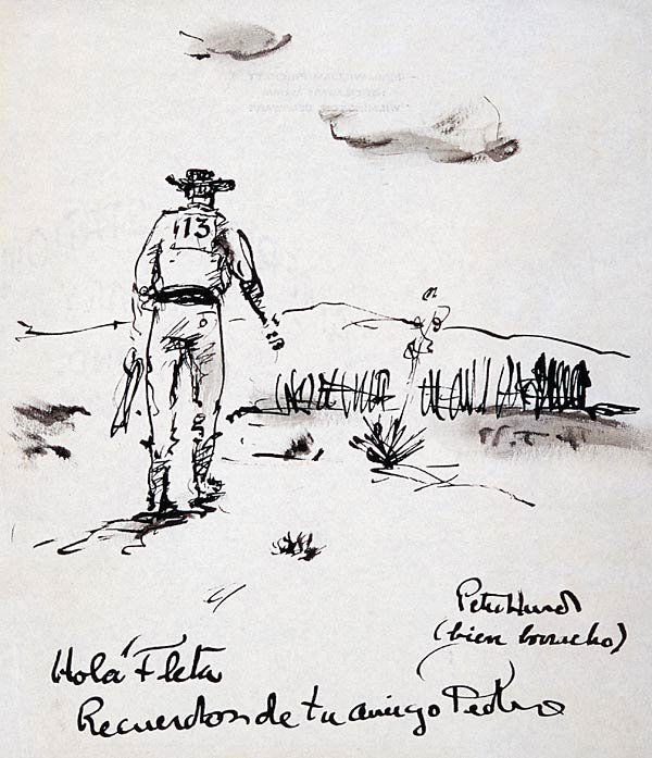 Peter Hurd - Rodeo: 226 Peter Hurd (1904 - 1984 NA)Rodeo, Signed 'Peter Hurd (bien mucho)' lrPen & ink on paper6 3/4 by 5 7/8inchesNo Reserve