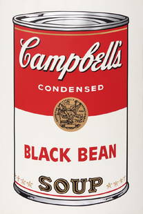 Andy Warhol | Campbell's Soup 1: Black Bean: Artist: Andy Warhol | 1928-1987 Title: Campbell's Soup 1: Black Bean Signed verso l/r: 174/250 Andy Warhol Medium: Screenprint on paper Dimensions: 35 by 23 inches