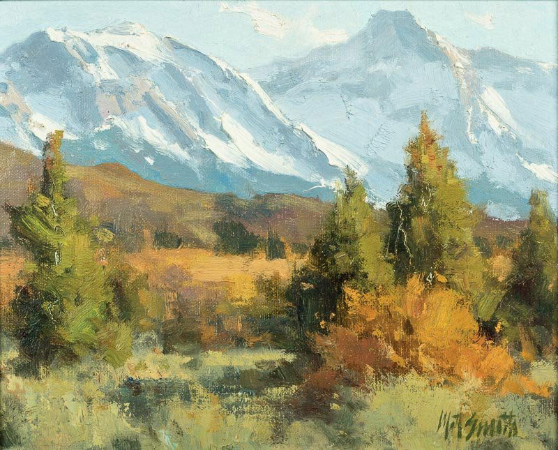Matt Smith | October Colors - San Juans: Artist: Matt Smith | b. 1960 Title: October Colors - San Juans Signed l/r: Matt Smith Medium: Oil on linen on panel Dimensions: 8 by 10 in.
