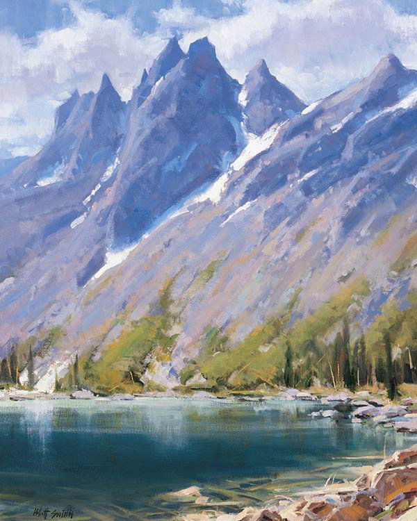 Matt Smith "High Country Lake": Matt Smithb. 1960 High Country Lake Signed 'Matt Smith' llOil on linen 30 x 24 inches All