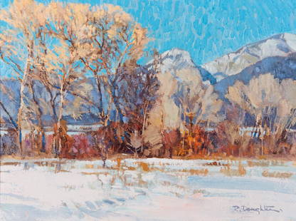 Robert Daughters | Taos Mountain: Artist: Robert Daughters |1929-2013 Title: Taos Mountain Signed l/r: R. Daughters Medium: Oil on canvas Dimensions: 12 by 16 inches