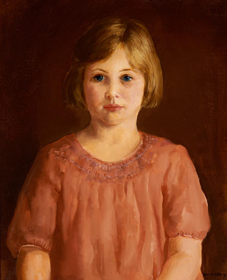 Randall Davey | Portrait of a Young Girl: Artist: Randall Davey |1887-1964 NA Title: Portrait of a Young Girl Signed l/r: Randall Davey Medium: Oil on canvas Dimensions: 22 by 18 inches