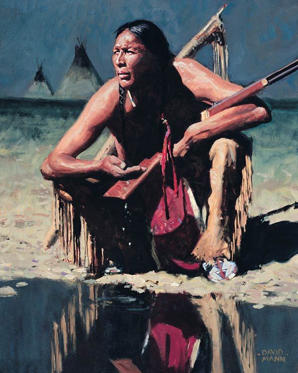 David Mann "Something in the Night": David Mannb. 1948Something in the Night Signed '-David Mann-' lrOil on canvas20 by 16 inchesEsti