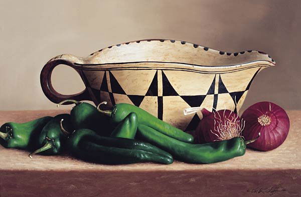 William Acheff "Santo Domingo Dipper": William Acheffb. 1947 AOA, NAWASanto Domingo Dipper, 1982 Signed '© Wm. Acheff 1982' lrOil on canvas12