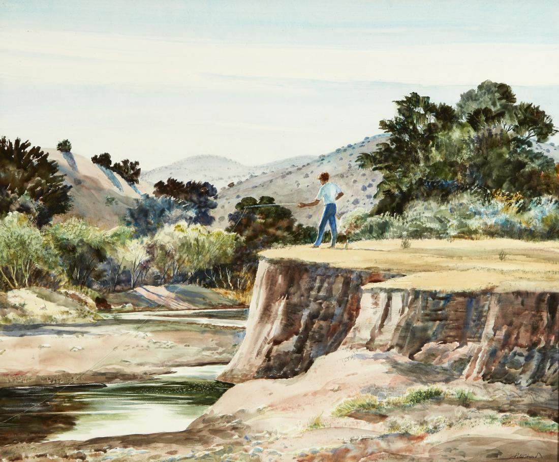 Peter Hurd | My Son the Fisherman: Artist: Peter Hurd | 1904-1984 NA Title: My Son the Fisherman Signed l/r: Peter Hurd Medium: Watercolor on paper Dimensions: 24 by 29 inches