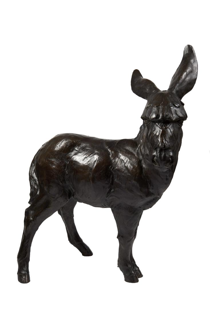 Dan Ostermiller | Burro: Artist: Dan Ostermiller | b. 1956 AAA, NSS, SAA Title: Burro Inscribed on left hind leg: Â© Dan Ostermiller 1992 2/20 [foundry mark] Medium: Bronze Dimensions: 40 by 31 by 18 inches