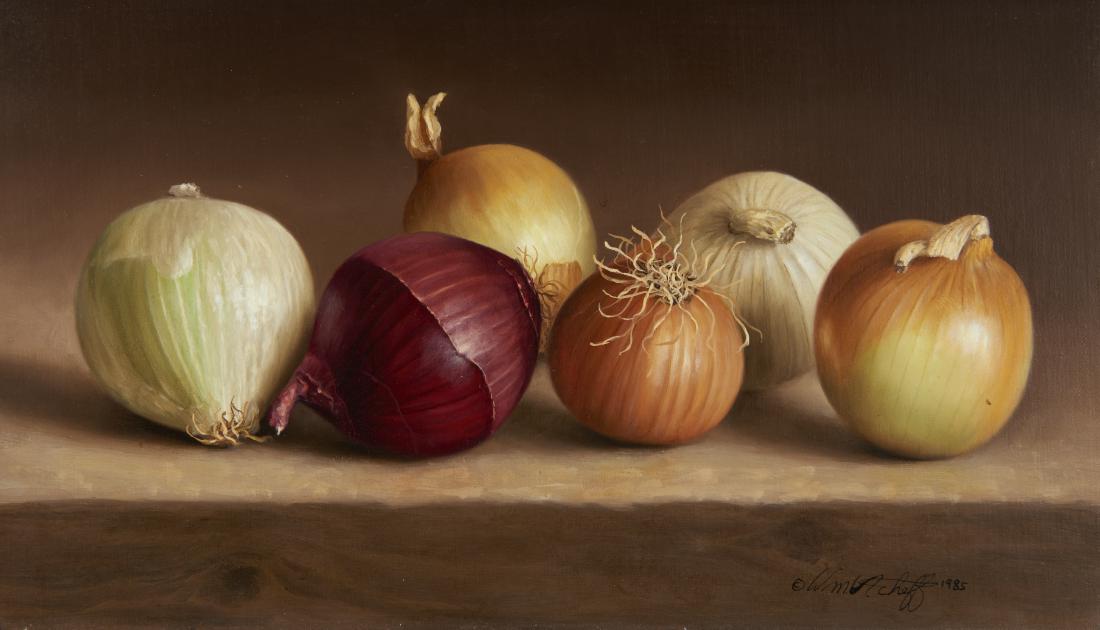 William Acheff | Red, White, and Yellow: Artist: William Acheff | b. 1947 AOA, NAWA Title: Red, White, and Yellow Signed l/r: Â© Wm. Acheff 1985 Medium: Oil on panel Dimensions: 7 by 12 inches