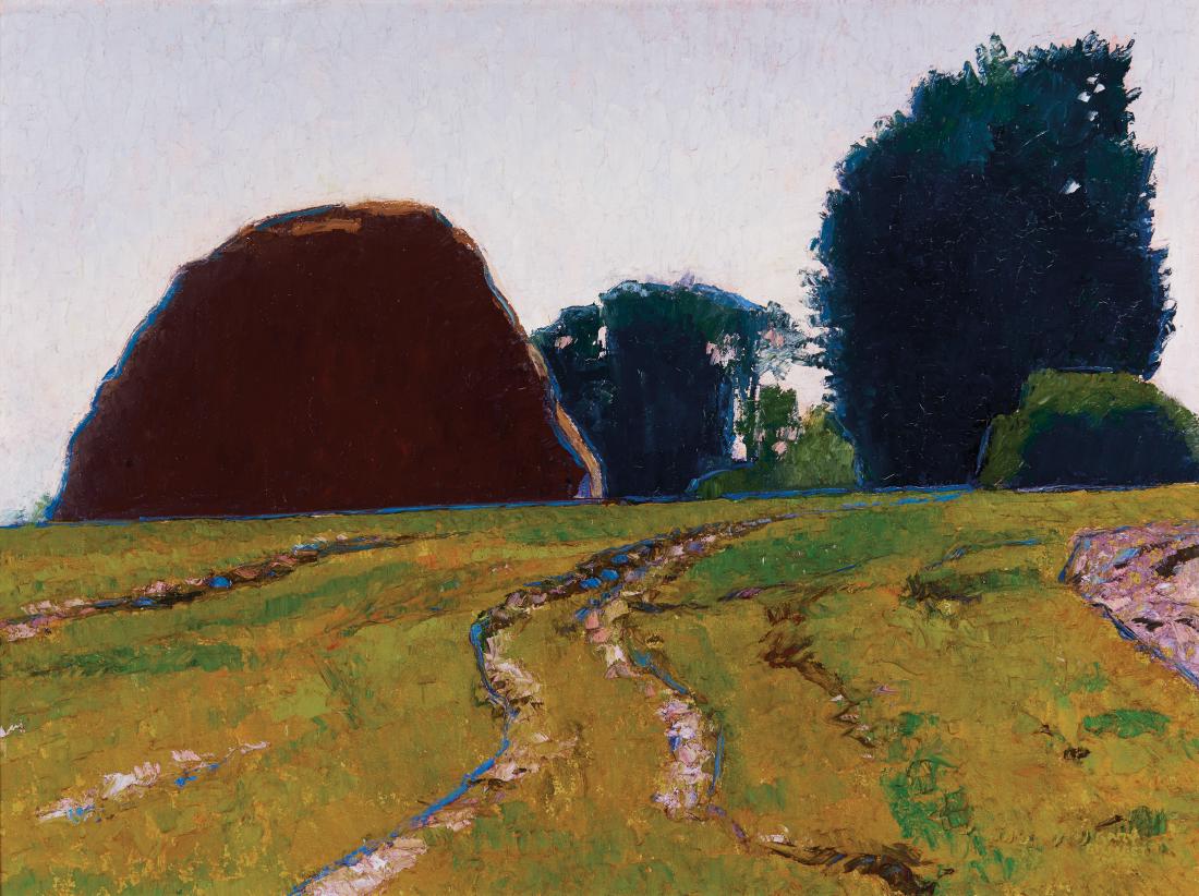 Gary Ernest Smith | Haystack and Trees: Artist: Gary Ernest Smith | b. 1942 Title: Haystack and Trees Signed l/r: Gary Ernest Smith Medium: Oil on linen Dimensions: 18 by 24 inches