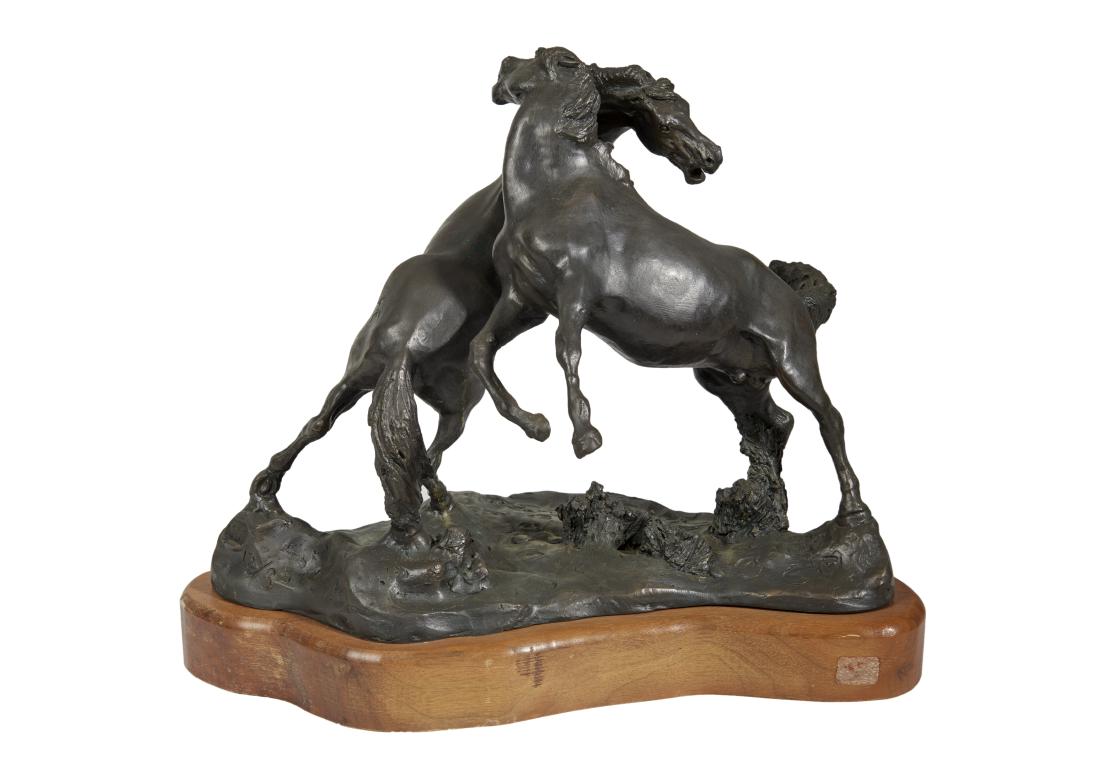 William Moyers | Range War: Artist: William Moyers | 1916-2010 CAA Title: Range War Inscribed on base: Â©1968 Wm. Moyers A&S USA 12/30 Medium: Bronze Dimensions: 11 by 14 by 13 inches